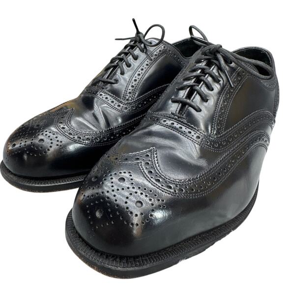 Florsheim Lexington Black Leather Wingtip Oxford Dress Shoe Men 8.5 3E - Picture 7 of 10